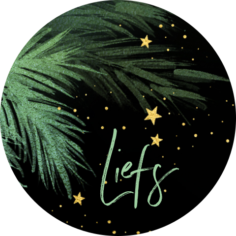 Kerststickers maken met dennenboom takje voor kerstkaarten