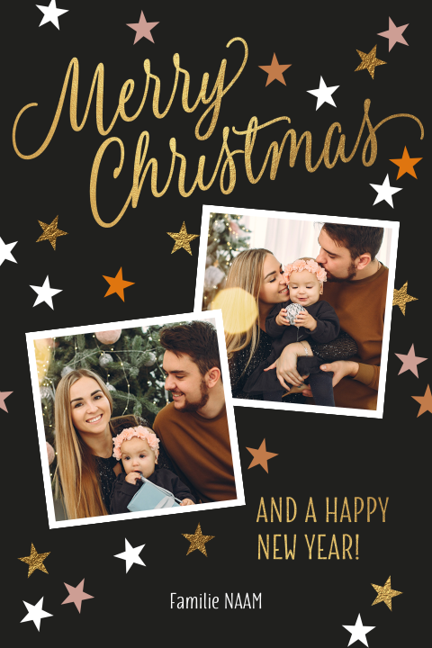 Leuke kerstkaarten met twee kerstfoto's