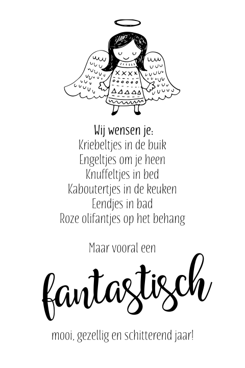 Originele kerstkaart engeltje