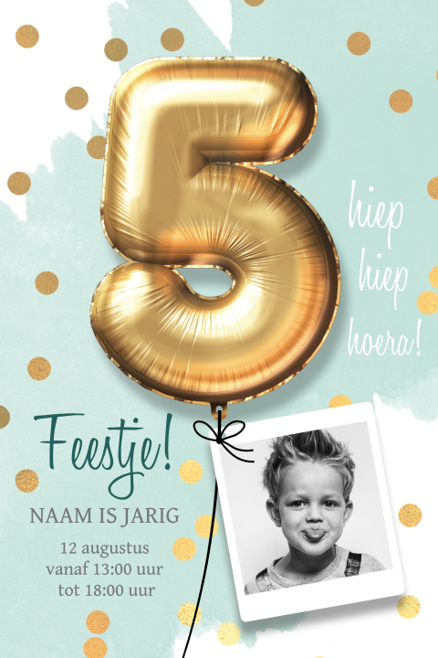 Uitnodiging verjaardagsfeestje 5 jaar jongen