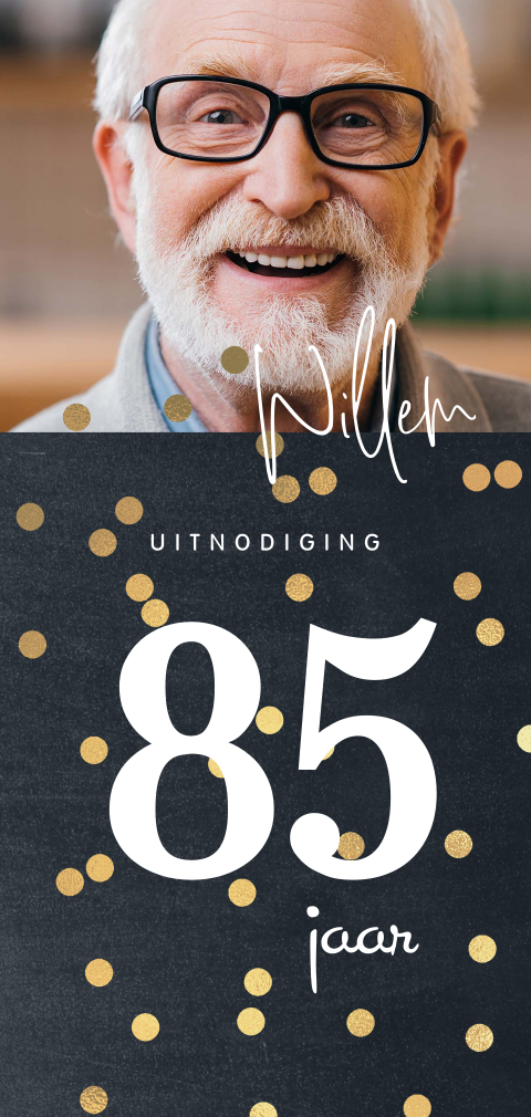 Uitnodigingen 85 jaar verjaardag met foto