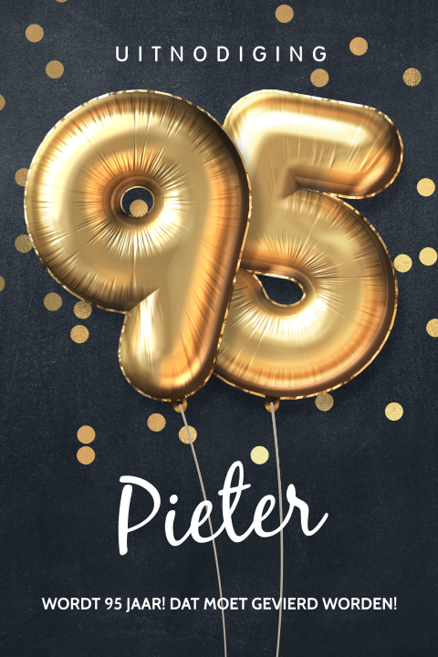 Hippe uitnodiging 95 jaar verjaardag