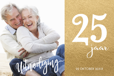 Chique 25 jaar getrouwd uitnodiging
