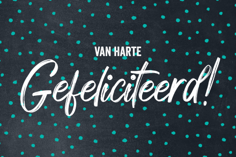 Felicitatiekaart van harte gefeliciteerd confetti