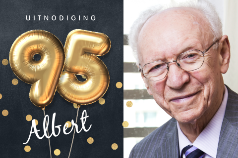 Leuke verjaardag uitnodiging 95 jaar foto goud zwart