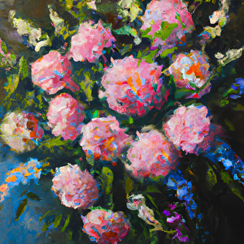 Wenskaart met roze bloemen kunstkaart