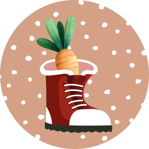 Sinterklaas sluitzegel sticker schoen met wortel