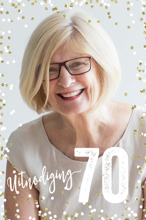 Uitnodiging met foto 70 jaar met eigen foto