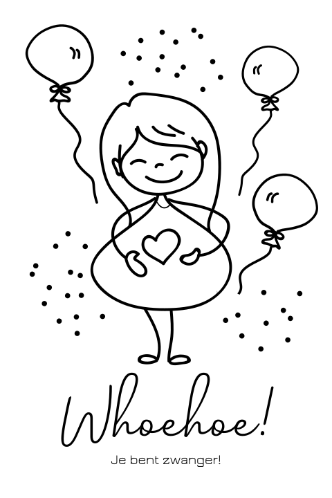 Felicitatiekaart zwanger feestelijke illustratie