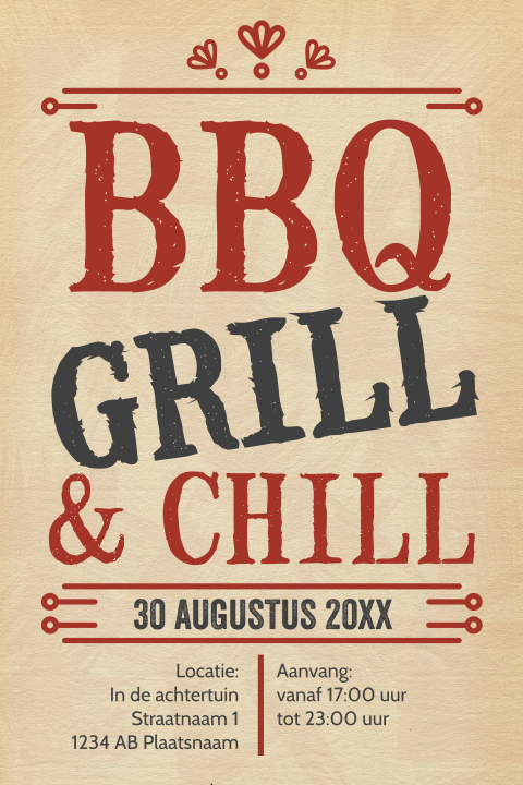 Hippe BBQ uitnodiging