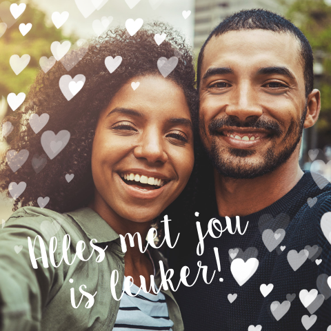 Fotokaart met hartjes liefde wenskaart