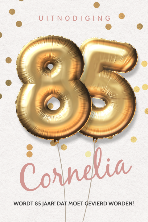Gouden ballonnen uitnodiging 85 jaar