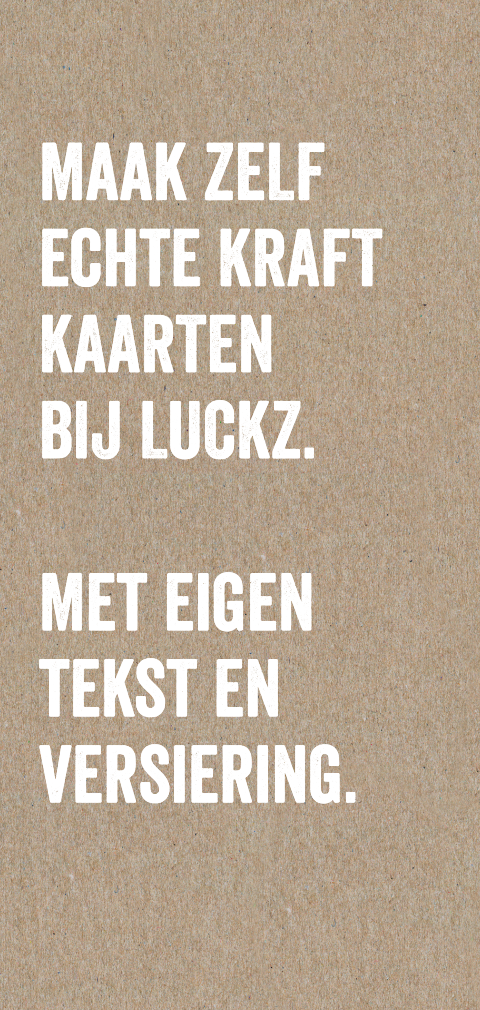 Kraft kaarten zelf ontwerpen staand enkel 10x21 cm
