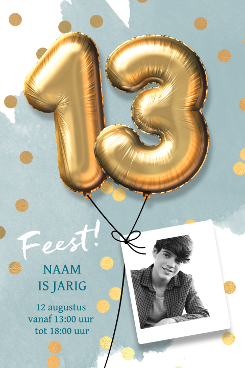 Verjaardag uitnodiging 13 jaar jongen