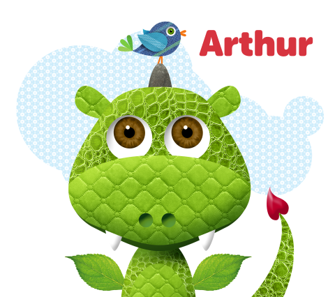 Geboortekaartje draakje jongen Belgisch vierkant