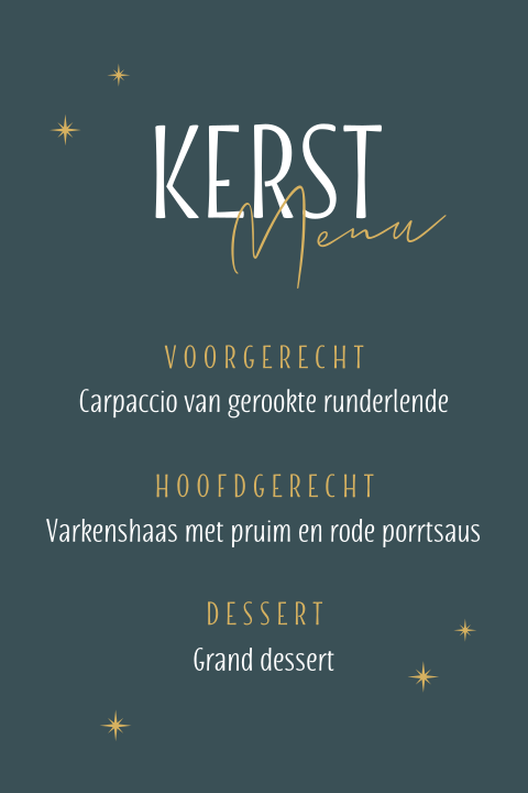 Kerst menukaart maken en laten drukken