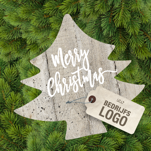 Trendy kerstkaart kerstboom groen