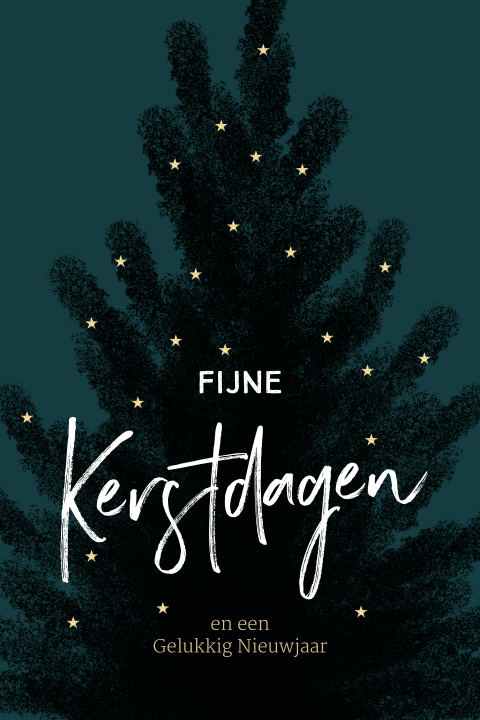 Zakelijke kerstkaart met chique donkere kerstboom