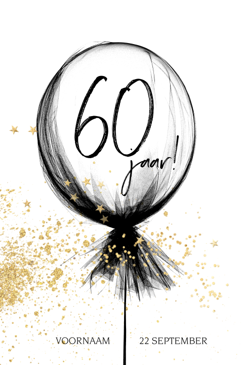 Trendy Verjaardag uitnodigingskaart 60 jaar ballon