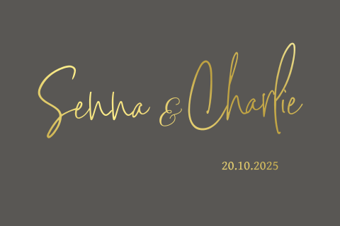Luxe trouwkaarten goud folie typografie namen