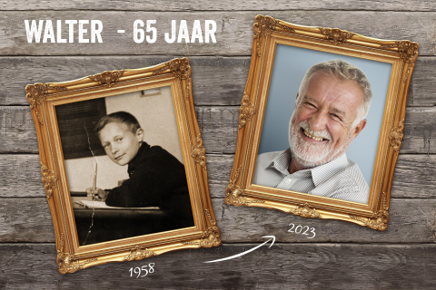 Verjaardag uitnodiging 65 jaar vroeger en nu fotos