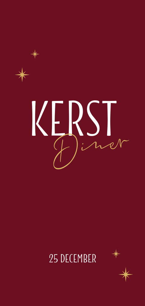 Kerst menukaart maken voor kerstdiner rood