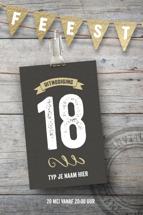 18 jaar verjaardag uitnodiging feest