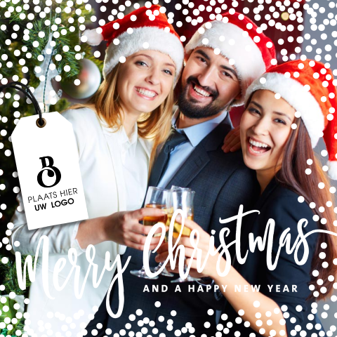 Zakelijke kerstkaart met logo foto sneeuw