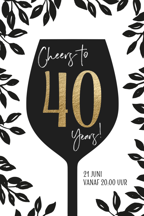 Cheers verjaardag uitnodiging 40 jaar