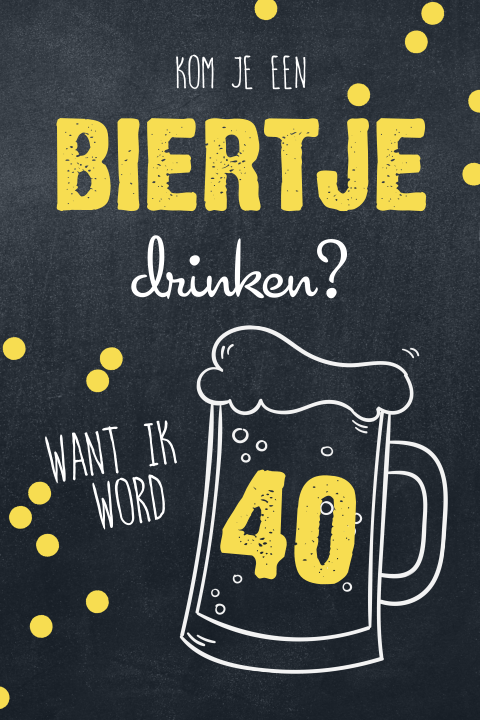 Uitnodiging verjaardag bier