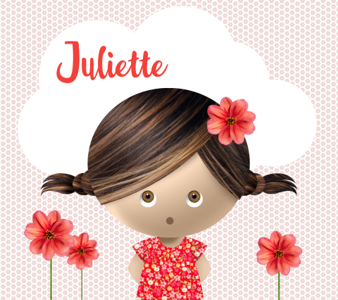 Geboortekaartje meisje bloemen Belgisch vierkant