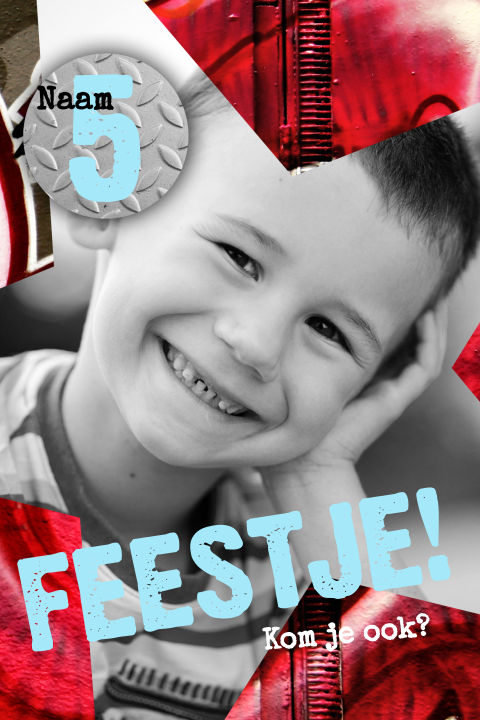 Rood graffiti uitnodigingskaarten kinderfeestje