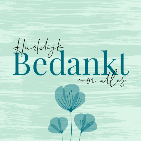 Bedank kaart bloemetjes illustratie Hartelijk bedankt voor alles