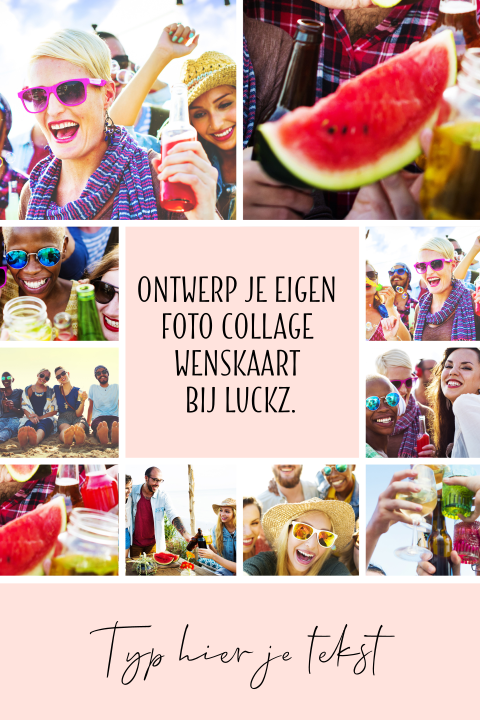Foto collage kaart maken wenskaart met 10 foto's