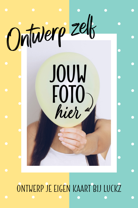 Vrolijke fotokaart uitnodigingen maken met stippen