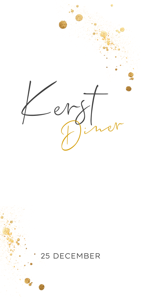 Menukaart kerst maken chique wit goud