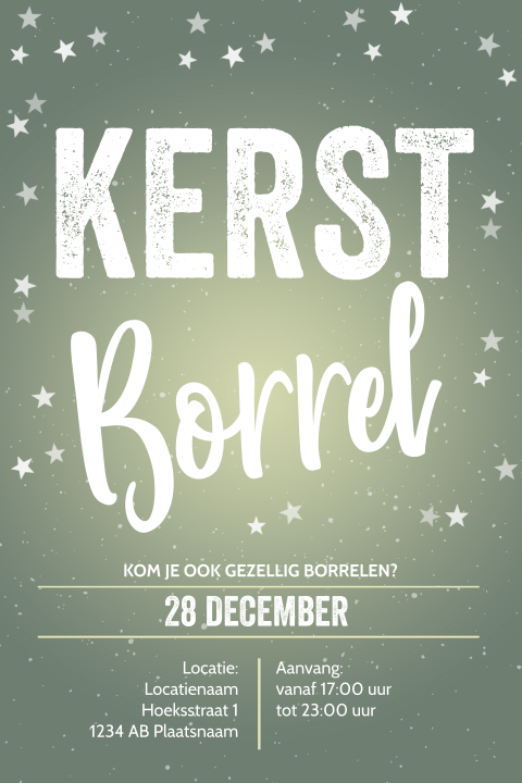 Kerstborrel uitnodiging groen