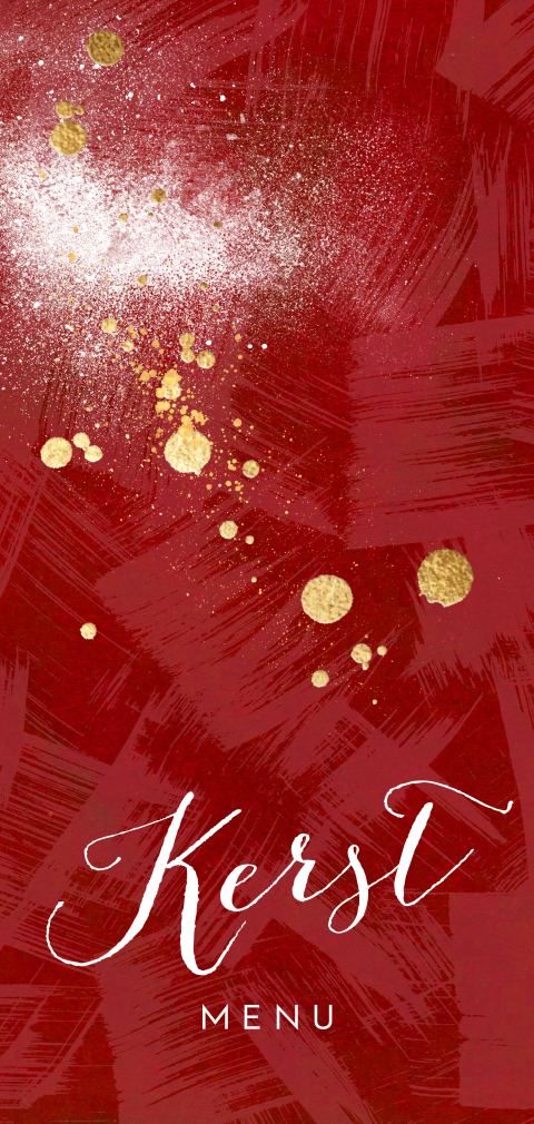 Kerst menukaart chique rood