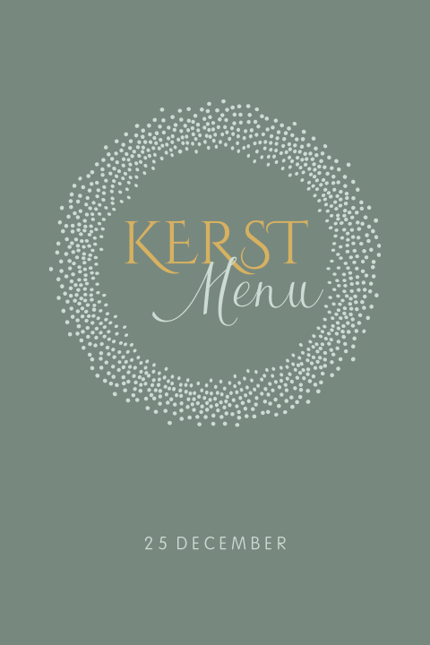 Menukaart zelf maken met kerstmenu minimalistisch groen