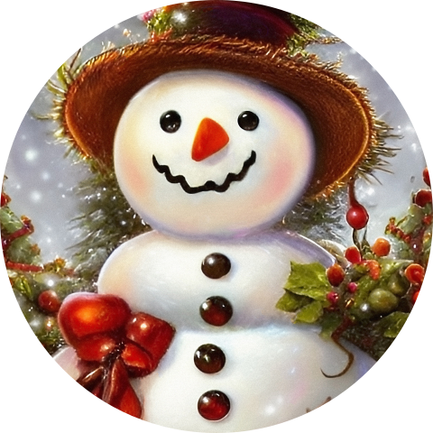 Kerst sticker sluitzegels grappige sneeuwpop met dennentakken