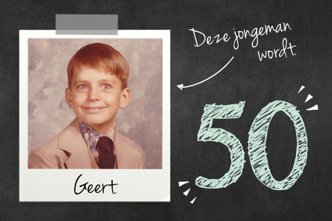 Uitnodiging met foto van vroeger 50 jaar