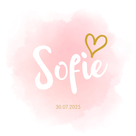 Lief geboortekaartje aquarel pastel roze