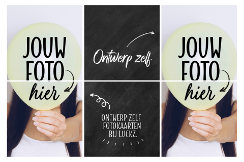 2 foto collage fotokaart krijtbord