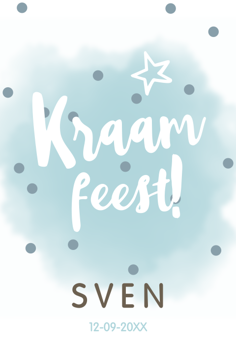 Uitnodiging kraamfeest sterren mint jongen