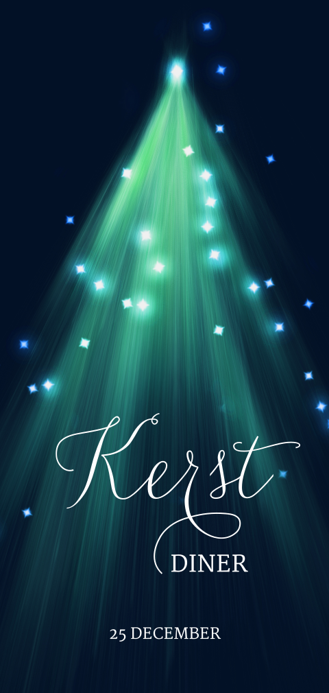 Schitterend kerstmenukaart kerstboom