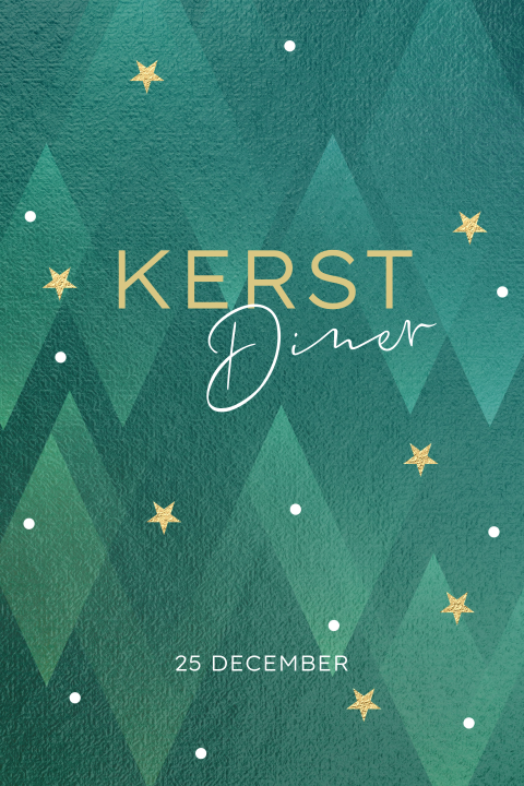 Menukaart maken voor kerst met moderne kerstbomen