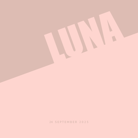 Geboortekaartje typografisch roze vlakken