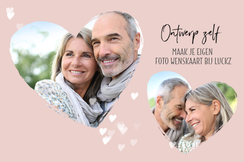 Foto kaart hartjes twee eigen foto's maken en versturen