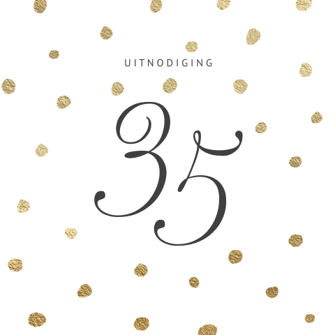 Luxe uitnodiging verjaardag gouden confetti