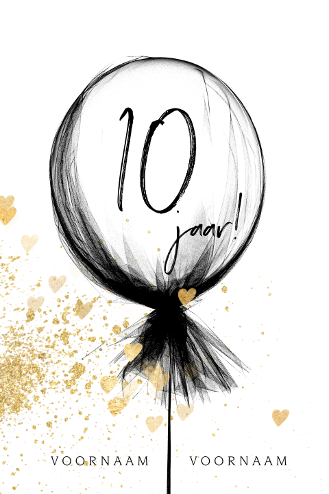 Trendy jubileum uitnodiging 10 jaar ballon